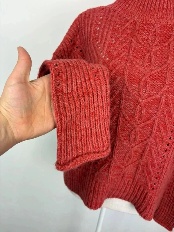 🌸 Vintage Red/Orange Knit Winter Sweater Size 40/L 🌸 – photo 3
